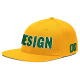 Custom Yellow Black 3D Puff Embroidery Flat Embroidery Casual Sport Baseball Cap