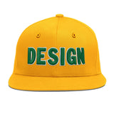 Custom Yellow Black 3D Puff Embroidery Flat Embroidery Casual Sport Baseball Cap
