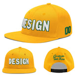 Custom Yellow Black 3D Puff Embroidery Flat Embroidery Casual Sport Baseball Cap
