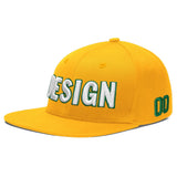 Custom Yellow Black 3D Puff Embroidery Flat Embroidery Casual Sport Baseball Cap