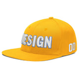 Custom Yellow Black 3D Puff Embroidery Flat Embroidery Casual Sport Baseball Cap