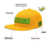 Custom Yellow Black 3D Puff Embroidery Flat Embroidery Casual Sport Baseball Cap