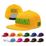 Custom Yellow Black 3D Puff Embroidery Flat Embroidery Casual Sport Baseball Cap