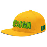 Custom Yellow Black 3D Puff Embroidery Flat Embroidery Casual Sport Baseball Cap