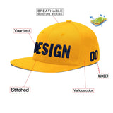 Custom Yellow Black 3D Puff Embroidery Flat Embroidery Casual Sport Baseball Cap