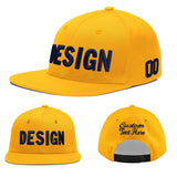 Custom Yellow Black 3D Puff Embroidery Flat Embroidery Casual Sport Baseball Cap