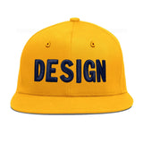 Custom Yellow Black 3D Puff Embroidery Flat Embroidery Casual Sport Baseball Cap