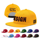 Custom Yellow Navy-White 3D Puff Embroidery Flat Embroidery Casual Sport Baseball Cap