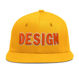 Custom Yellow Navy-White 3D Puff Embroidery Flat Embroidery Casual Sport Baseball Cap