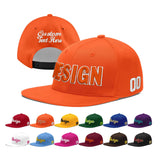 Custom Orange-White 3D Puff Embroidery Flat Embroidery Casual Sport Baseball Cap