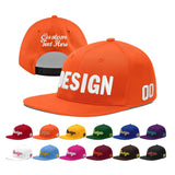 Custom Orange-White 3D Puff Embroidery Flat Embroidery Casual Sport Baseball Cap