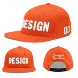 Custom Orange-White 3D Puff Embroidery Flat Embroidery Casual Sport Baseball Cap