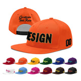 Custom Orange-White 3D Puff Embroidery Flat Embroidery Casual Sport Baseball Cap