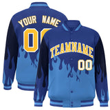 Custom Graffiti Pattern Flame Personalized Stitched Name Number Bomber Jackets Varsity Full-Snap Jacket