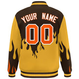 Custom Graffiti Pattern Flame Personalized Stitched Name Number Bomber Jackets Varsity Full-Snap Jacket