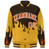 Custom Graffiti Pattern Flame Personalized Stitched Name Number Bomber Jackets Varsity Full-Snap Jacket