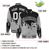 Custom Graffiti Pattern Flame Personalized Stitched Name Number Bomber Jackets Varsity Full-Snap Jacket