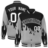 Custom Graffiti Pattern Flame Personalized Stitched Name Number Bomber Jackets Varsity Full-Snap Jacket