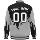 Custom Graffiti Pattern Flame Personalized Stitched Name Number Bomber Jackets Varsity Full-Snap Jacket