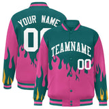 Custom Graffiti Pattern Flame Personalized Stitched Name Number Bomber Jackets Varsity Full-Snap Jacket