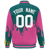 Custom Graffiti Pattern Flame Personalized Stitched Name Number Bomber Jackets Varsity Full-Snap Jacket