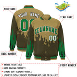 Custom Graffiti Pattern Flame Personalized Stitched Name Number Bomber Jackets Varsity Full-Snap Jacket