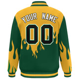 Custom Graffiti Pattern Flame Personalized Stitched Name Number Bomber Jackets Varsity Full-Snap Jacket