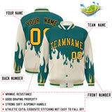 Custom Graffiti Pattern Flame Personalized Stitched Name Number Bomber Jackets Varsity Full-Snap Jacket