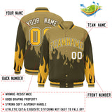 Custom Graffiti Pattern Flame Personalized Stitched Name Number Bomber Jackets Varsity Full-Snap Jacket