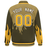 Custom Graffiti Pattern Flame Personalized Stitched Name Number Bomber Jackets Varsity Full-Snap Jacket