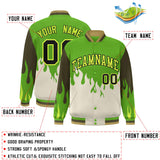 Custom Graffiti Pattern Flame Personalized Stitched Name Number Bomber Jackets Varsity Full-Snap Jacket