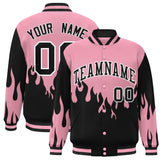 Custom Graffiti Pattern Flame Personalized Stitched Name Number Bomber Jackets Varsity Full-Snap Jacket