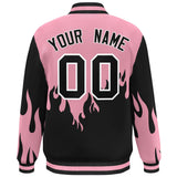 Custom Graffiti Pattern Flame Personalized Stitched Name Number Bomber Jackets Varsity Full-Snap Jacket