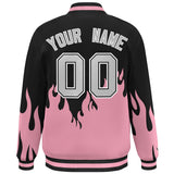Custom Graffiti Pattern Flame Personalized Stitched Name Number Bomber Jackets Varsity Full-Snap Jacket