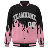 Custom Graffiti Pattern Flame Personalized Stitched Name Number Bomber Jackets Varsity Full-Snap Jacket