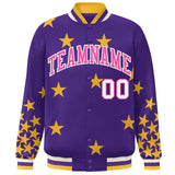 Custom Graffiti Pattern Star Bomber Jackets Varsity College Full-Snap Baseball Jacket