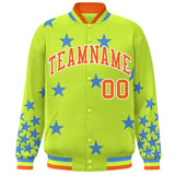 Custom Graffiti Pattern Star Bomber Jackets Varsity College Full-Snap Baseball Jacket