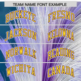 Custom Purple Varsity Full-Snap Feather Fluid Pattern Letterman Baseball Jacket