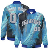 Custom Royal Varsity Full-Snap Feather Fluid Pattern Letterman Baseball Jacket
