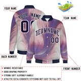 Custom Black Varsity Full-Snap Feather Fluid Pattern Letterman Baseball Jacket