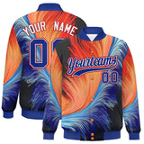 Custom Royal Varsity Full-Snap Feather Fluid Pattern Letterman Baseball Jacket