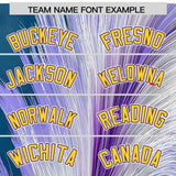 Custom Purple Varsity Full-Snap Feather Fluid Pattern Letterman Baseball Jacket