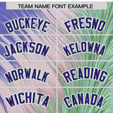 Custom Purple Varsity Full-Snap Feather Fluid Pattern Letterman Baseball Jacket