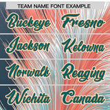 Custom Aqua Varsity Full-Snap Feather Fluid Pattern Letterman Baseball Jacket