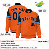 Custom Orange Varsity Full-Snap Color Block Letterman Jacket