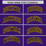 Custom Purple Varsity Full-Snap Color Block Letterman Jacket