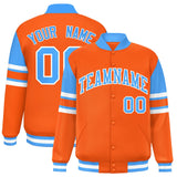 Custom Orange Varsity Full-Snap Color Block Letterman Jacket
