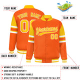 Custom Orange Varsity Full-Snap Color Block Letterman Jacket