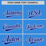 Custom Powder Blue Varsity Full-Snap Color Block Letterman Jacket