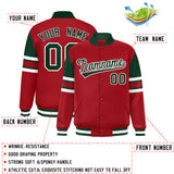 Custom Red Varsity Full-Snap Color Block Letterman Jacket